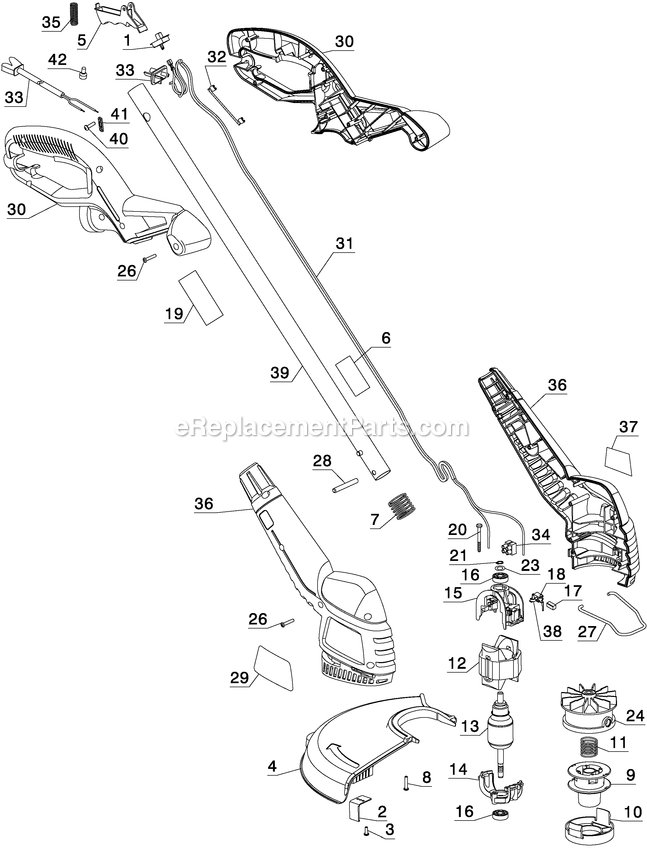 Black and Decker ST4500YK-AR (Type 1) 12 String Trimmer Power Tool Page A Diagram